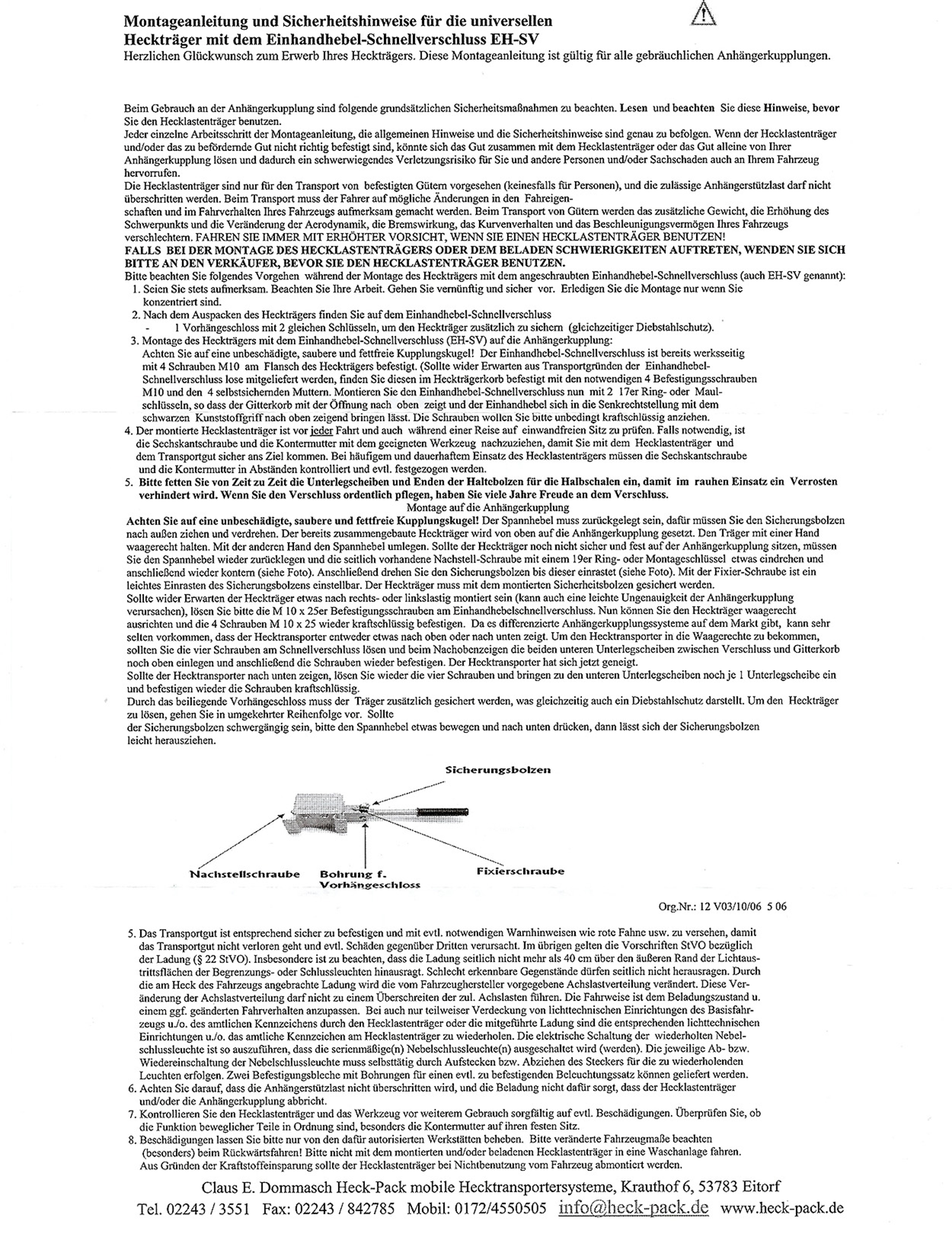 Heckträger Heckpack klein