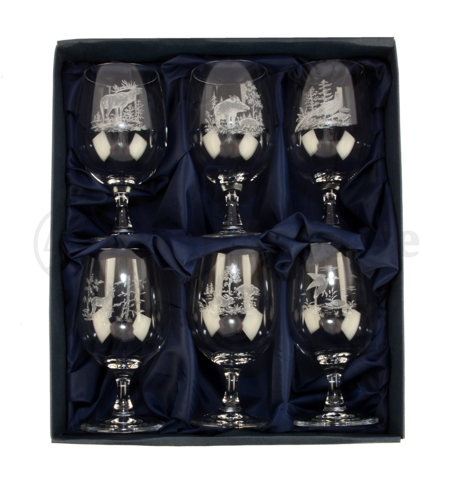 Weingläser Set - 6 Stück mit Jagdmotiven