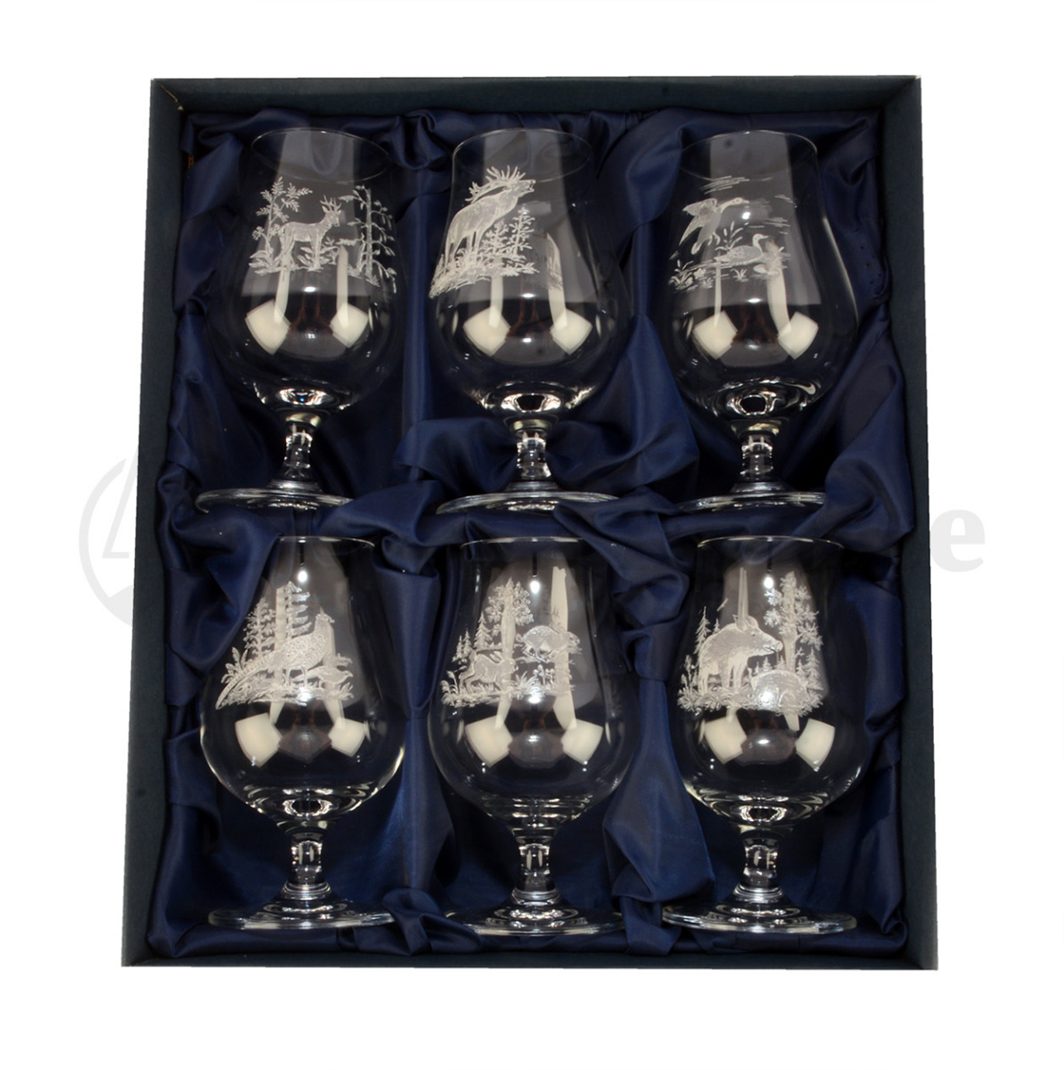 Obst-Brand-Gläser Set - 6 Stück mit Jagdmotiven