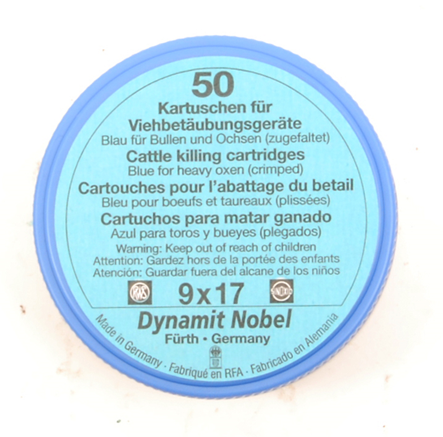RWS Dynamit Nobel Viehschuss 9x17mm Ochsen blau
