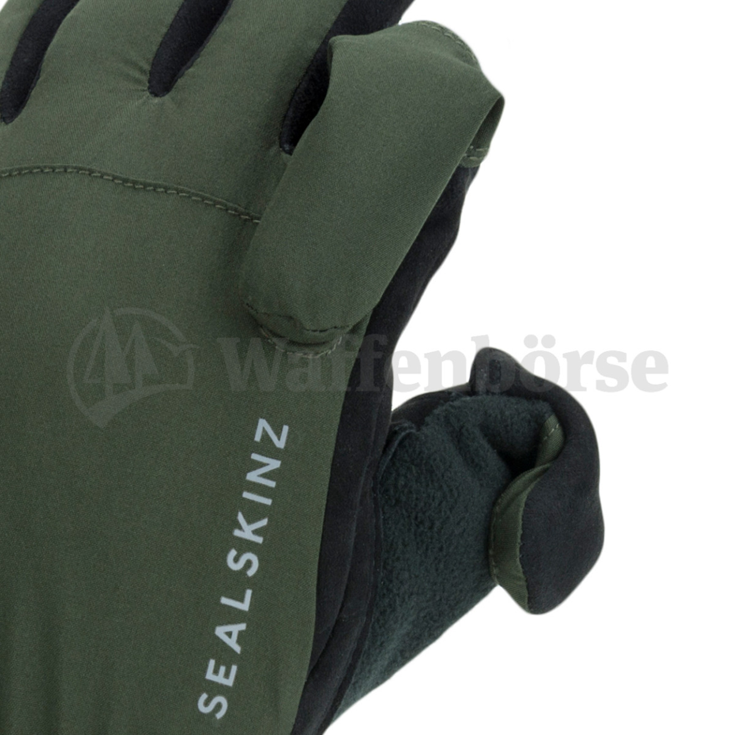 SEALSKINZ  oliv/black 100 % Waterproof Schlitzfinger L