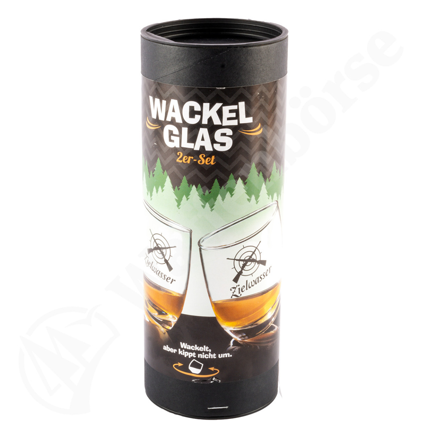 Geschenkset Wackelglas Zielwasser 27cl 2er Set