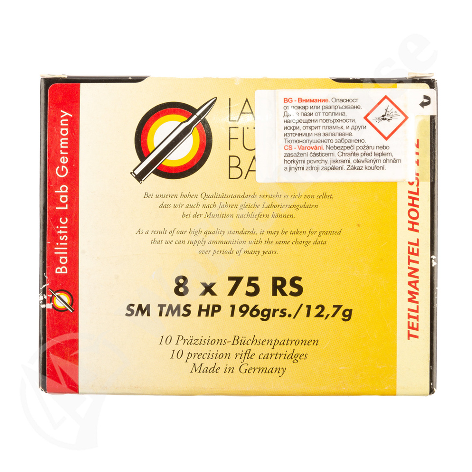 Ballistic Lab Germany  LFB 8x75 RS SM TMS HP 196gr/12,7g