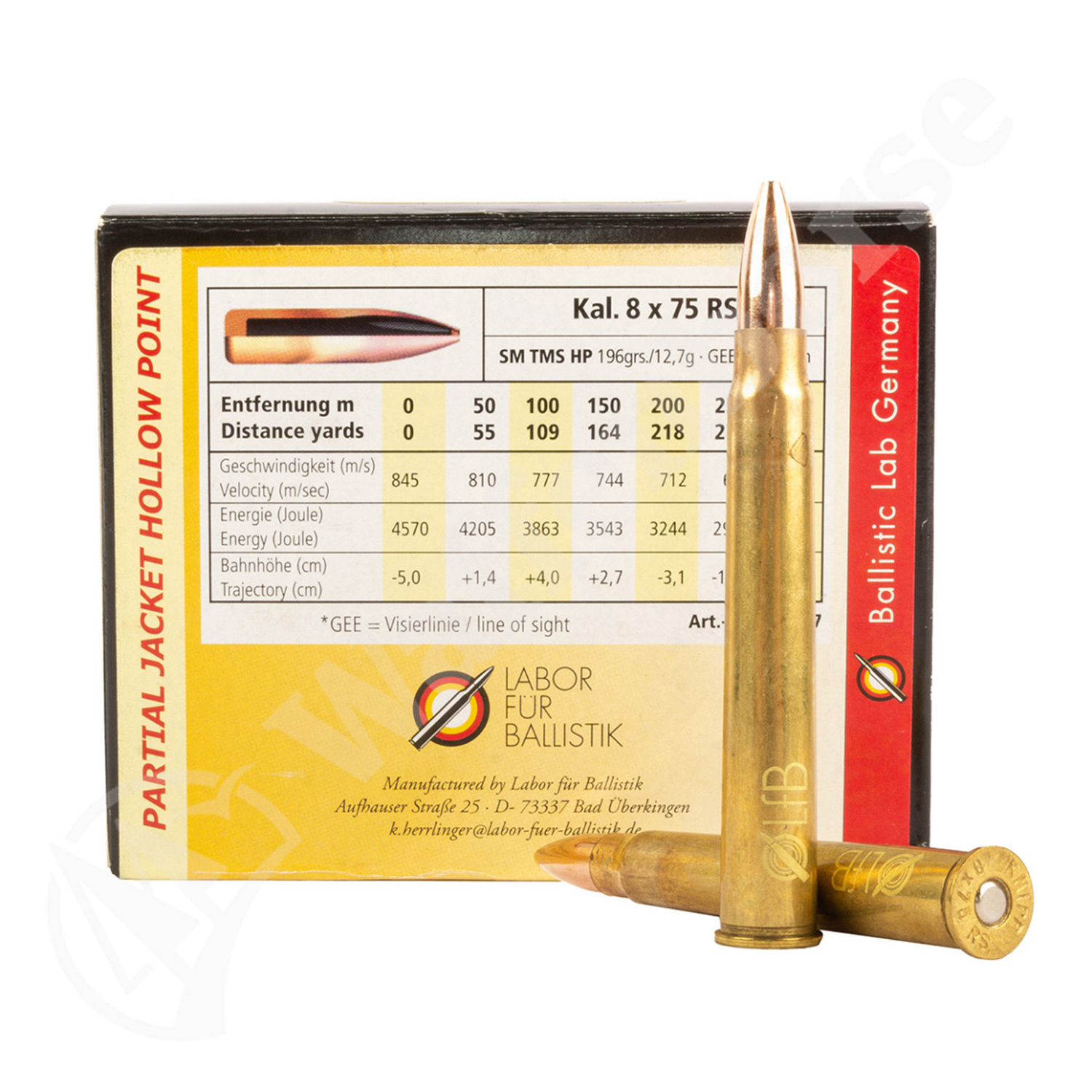 Ballistic Lab Germany  LFB 8x75 RS SM TMS HP 196gr/12,7g