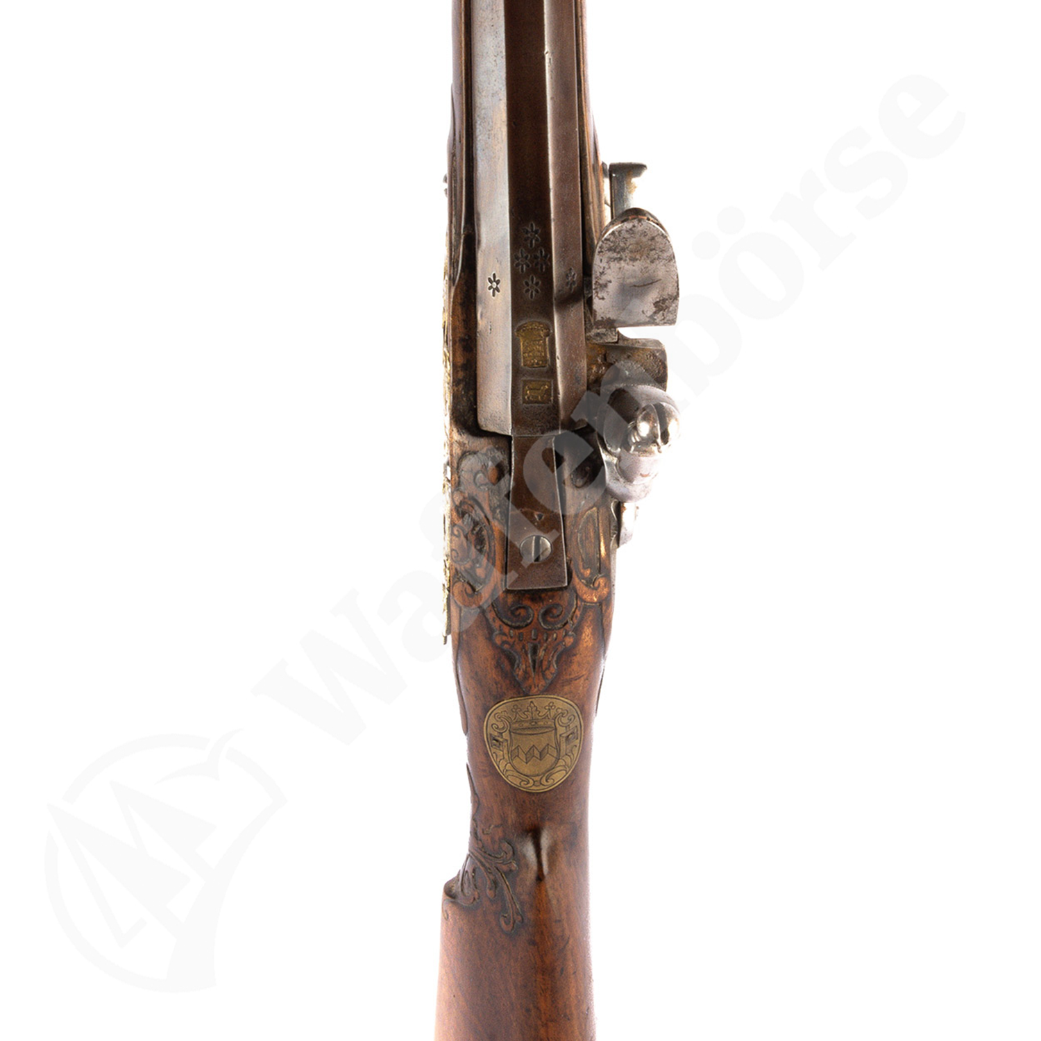 Steinschloss Rifle 18Jh. A.Gams Augsburg 17mm