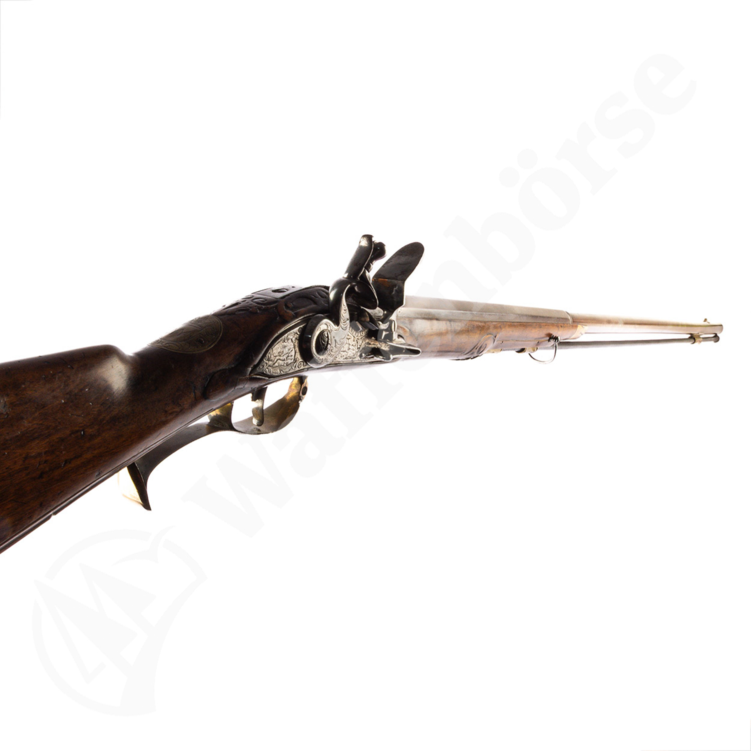 Steinschloss Rifle 18Jh. A.Gams Augsburg 17mm