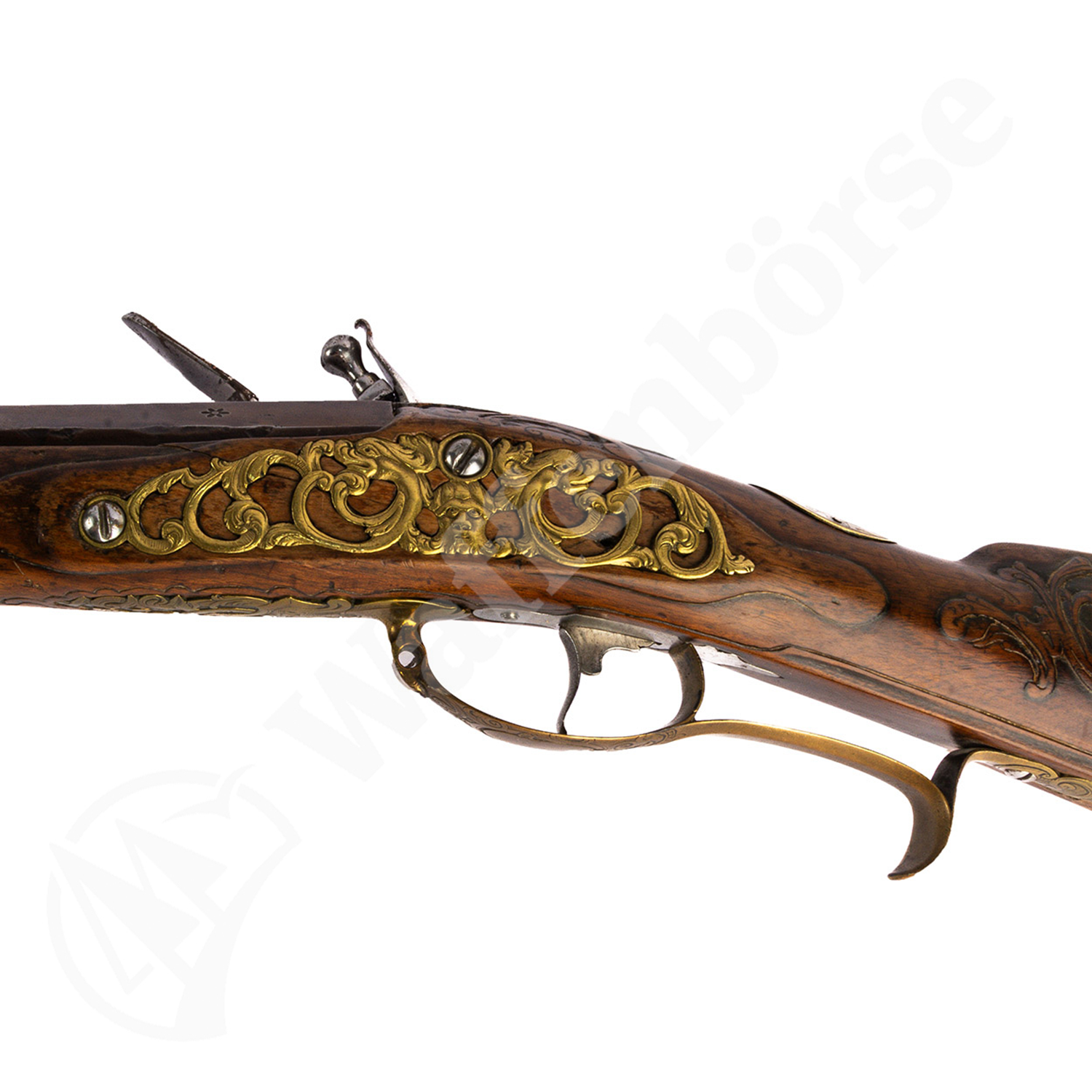 Steinschloss Rifle 18Jh. A.Gams Augsburg 17mm