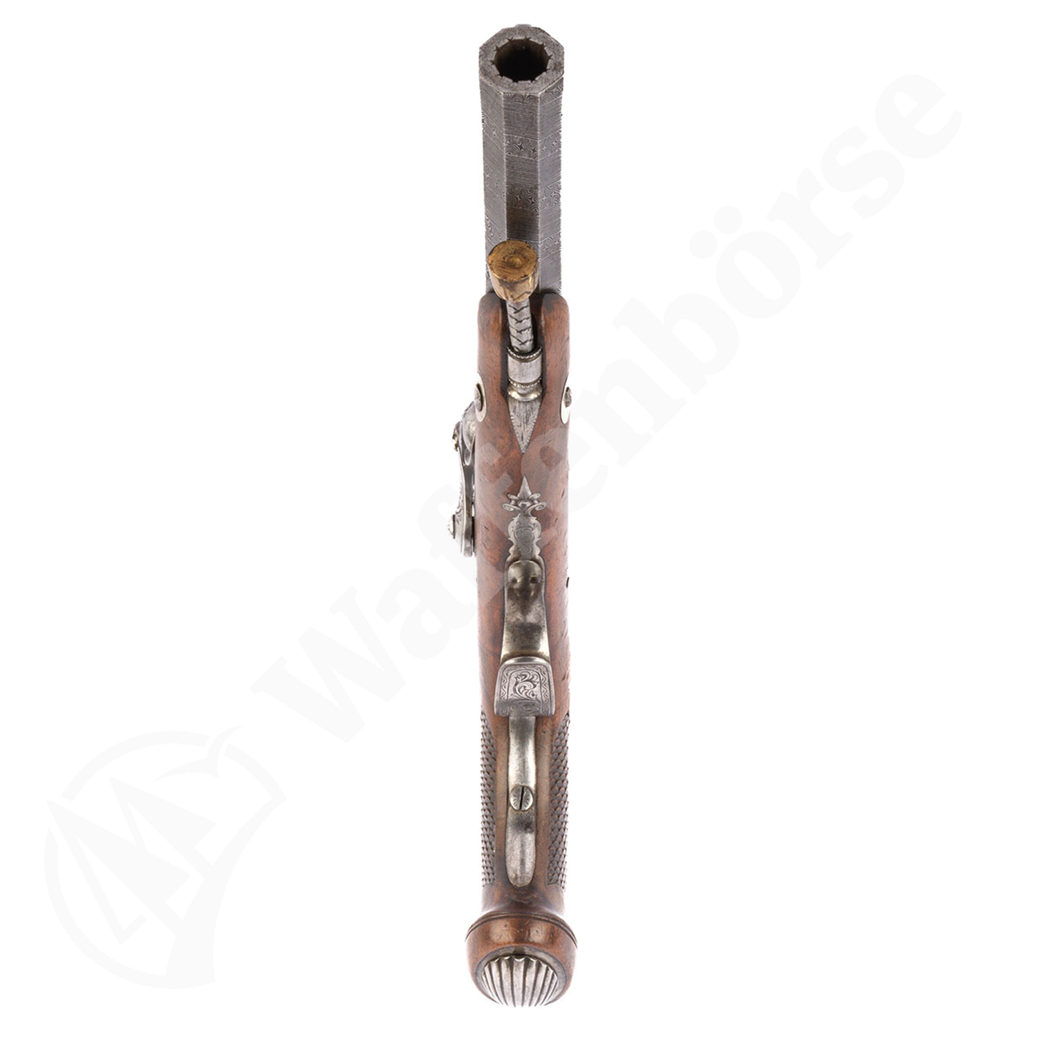 Belg. Perkussion Pistolen Paar Damast 14mm gezogen