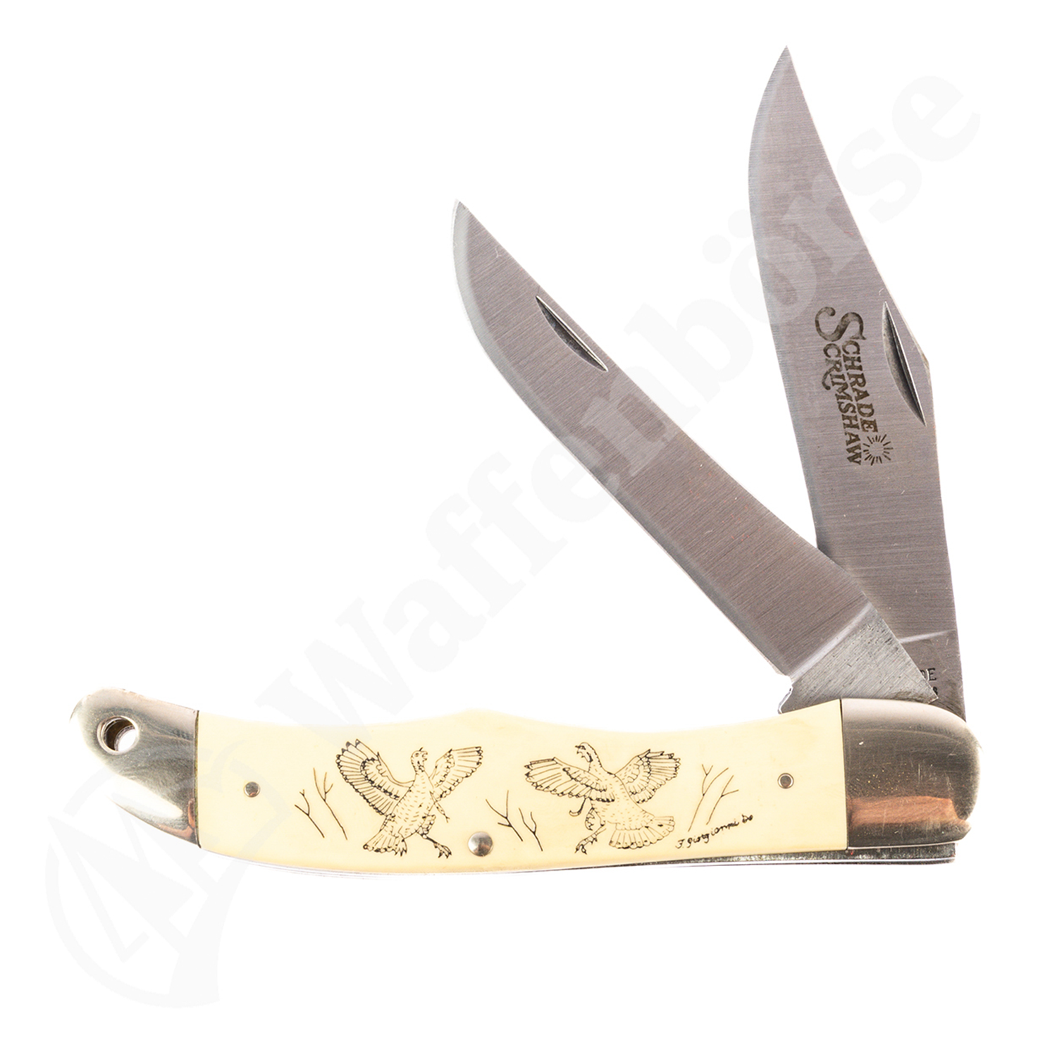 Schrade Klappmesser 2 Klinge Horngriff