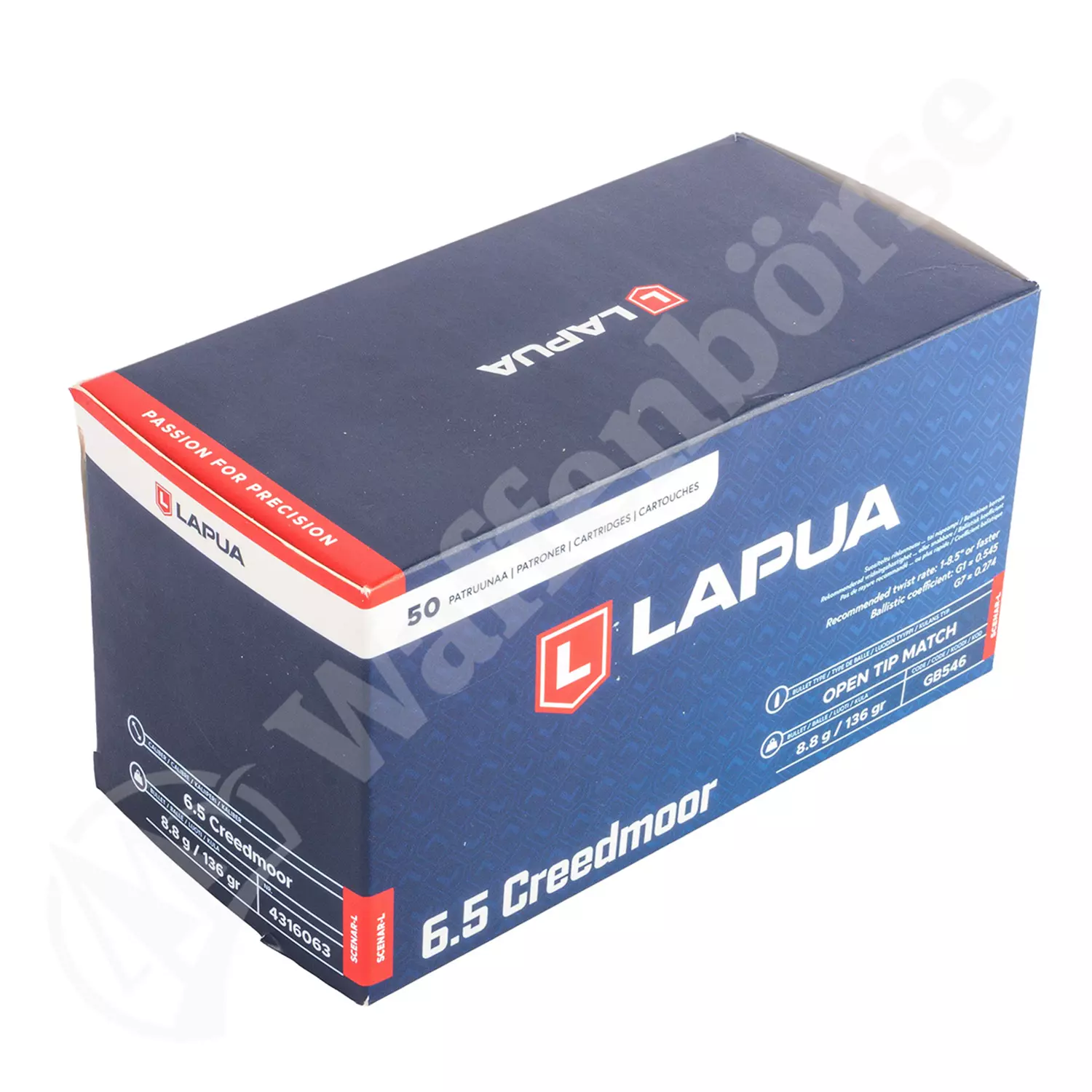 Gewehrmunition Lapua 6.5 Creedmoor Scenar-L 136gr